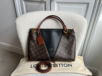 Louis Vuitton V Tote MM Tan and Monogram Canvas (RRP £1,890)