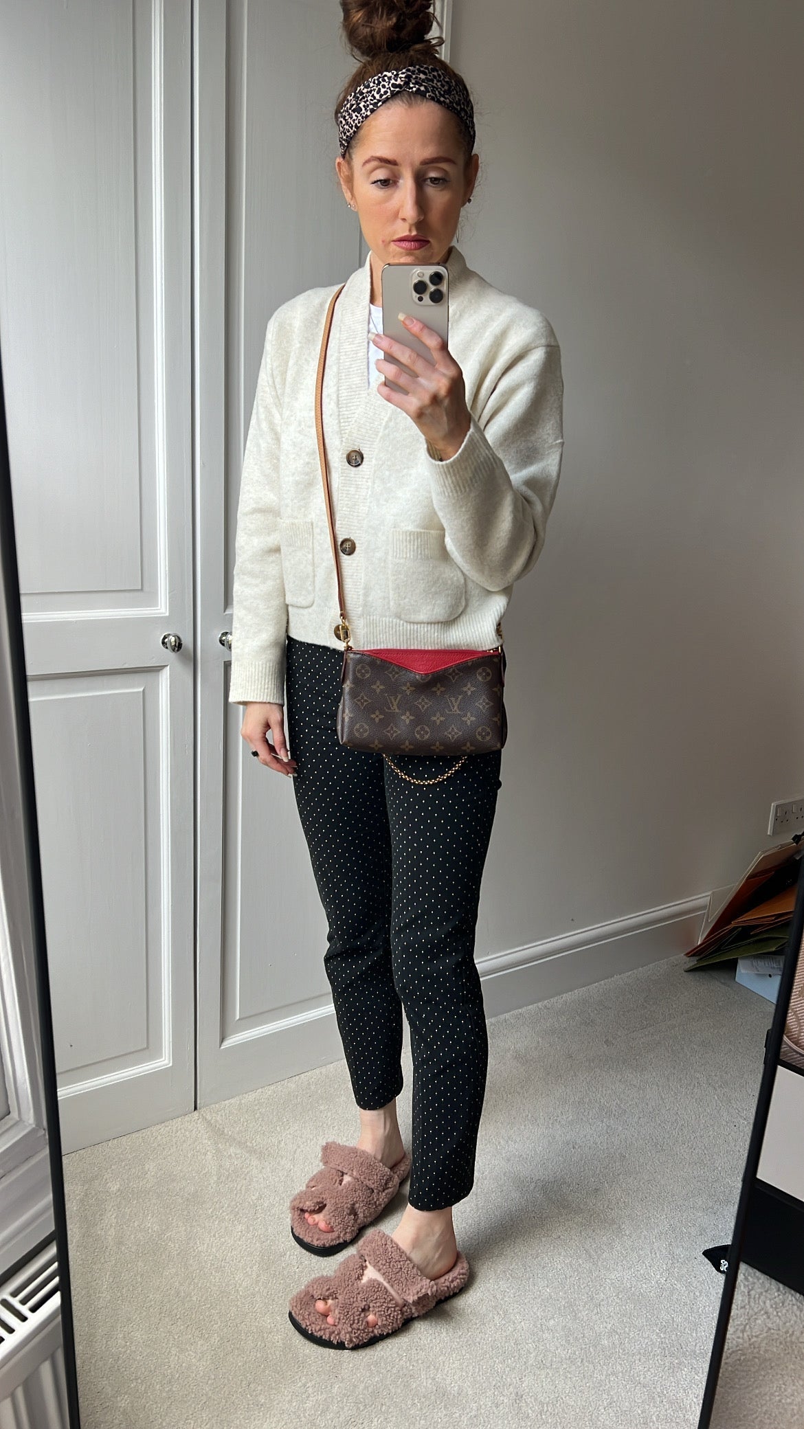 Louis Vuitton Red and Monogram Pallas Pochette