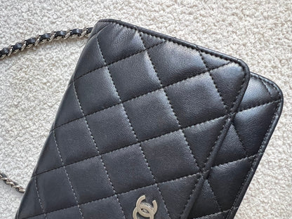 Chanel Wallet on Chain in Black Lambskin Silver Hardware (RRP £2,930)