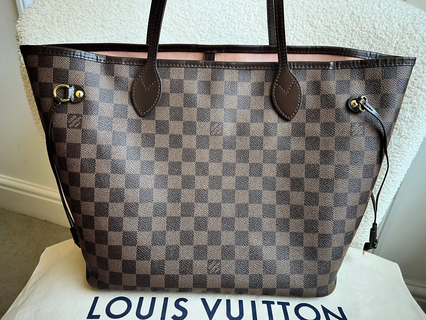 Louis Vuitton Neverfull MM Damier Ebene Rose Ballerine (RRP £1430)