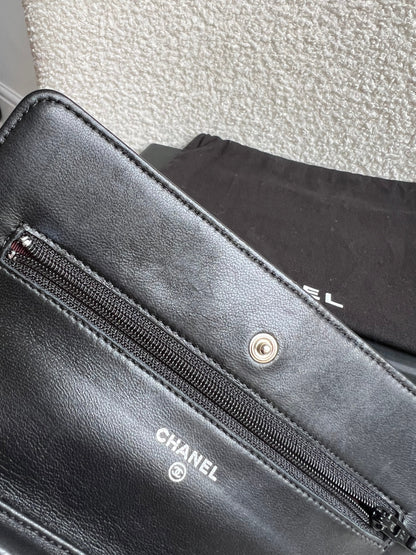 Chanel Wallet on Chain in Black Lambskin Silver Hardware (RRP £2,930)