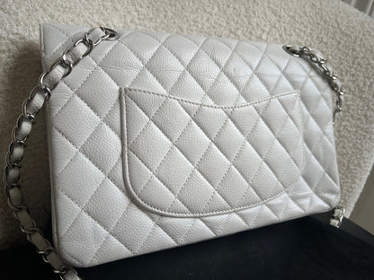 Chanel Medium Classic Flap in White Caviar (RRP £9090)