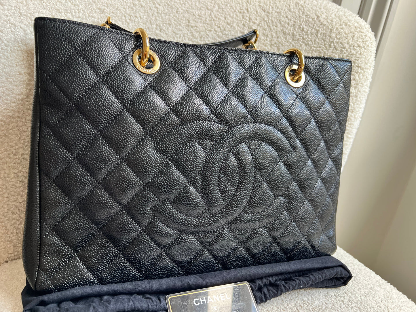 Chanel Black Caviar Grand Shopper Tote Gold Hardware (GST)
