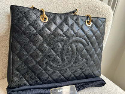 Chanel Black Caviar Grand Shopper Tote Gold Hardware (GST)