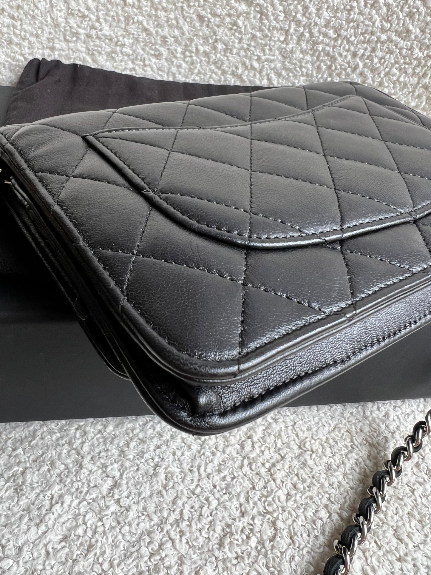 Chanel Wallet on Chain in Black Lambskin Silver Hardware (RRP £2,930)