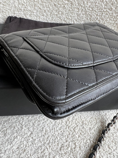 Chanel Wallet on Chain in Black Lambskin Silver Hardware (RRP £2,930)