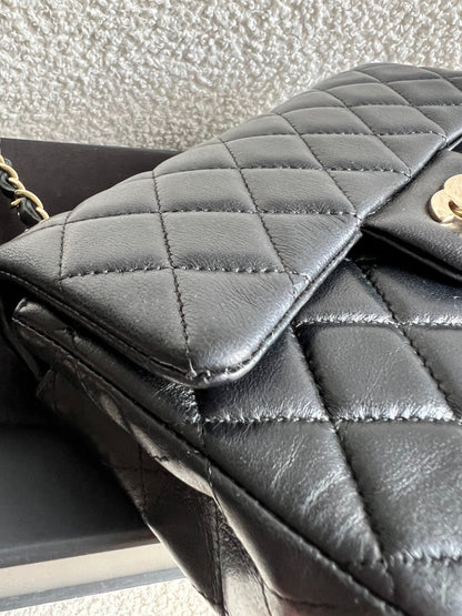 Chanel Mini Rectangular Classic Flap in Black Lambskin (RRP £4,390)