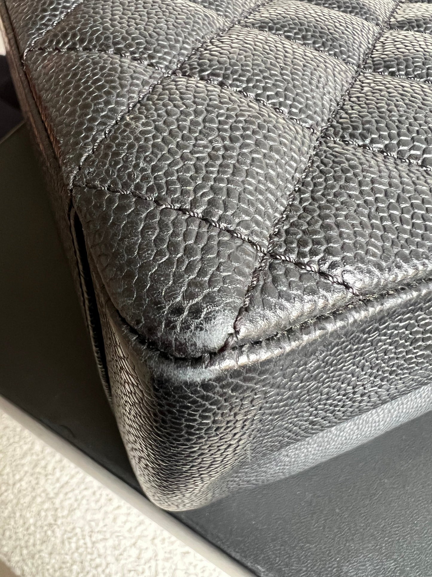 Chanel Black Caviar Grand Shopper Tote (GST) Silver Hardware