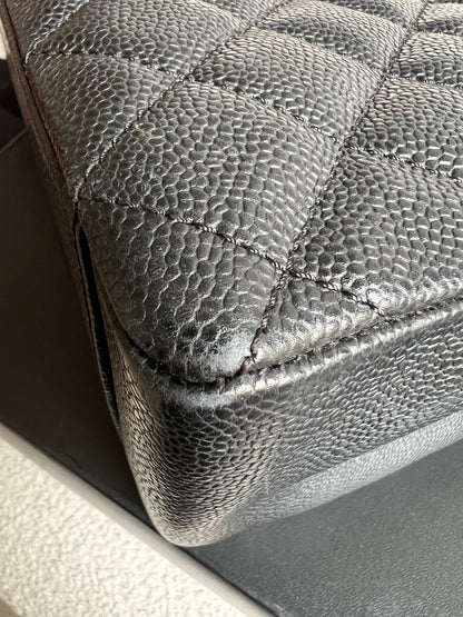 Chanel Black Caviar Grand Shopper Tote (GST) Silver Hardware
