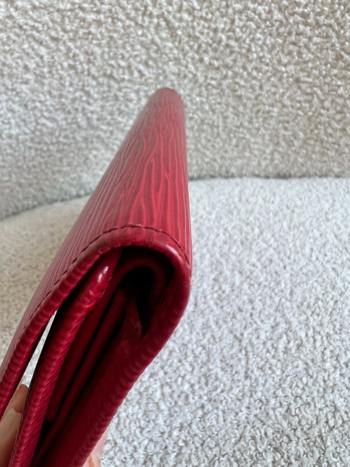 Louis Vuitton Sarah Continental Flap Wallet in Red Epi