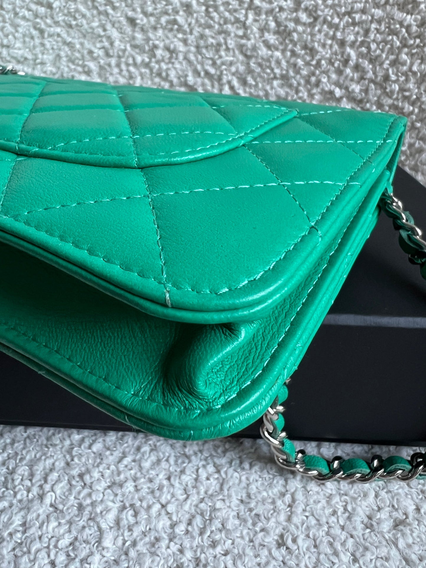 Chanel Turquoise Lambskin Wallet on Chain (RRP £2,930)