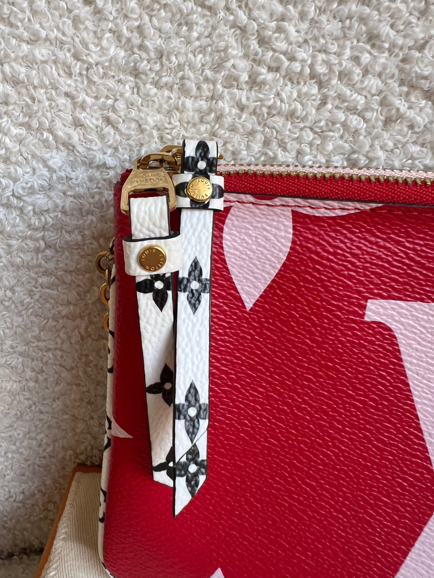 Louis Vuitton Double Zip Pochette Red Giant Monogram Jungle (RRP £1250)