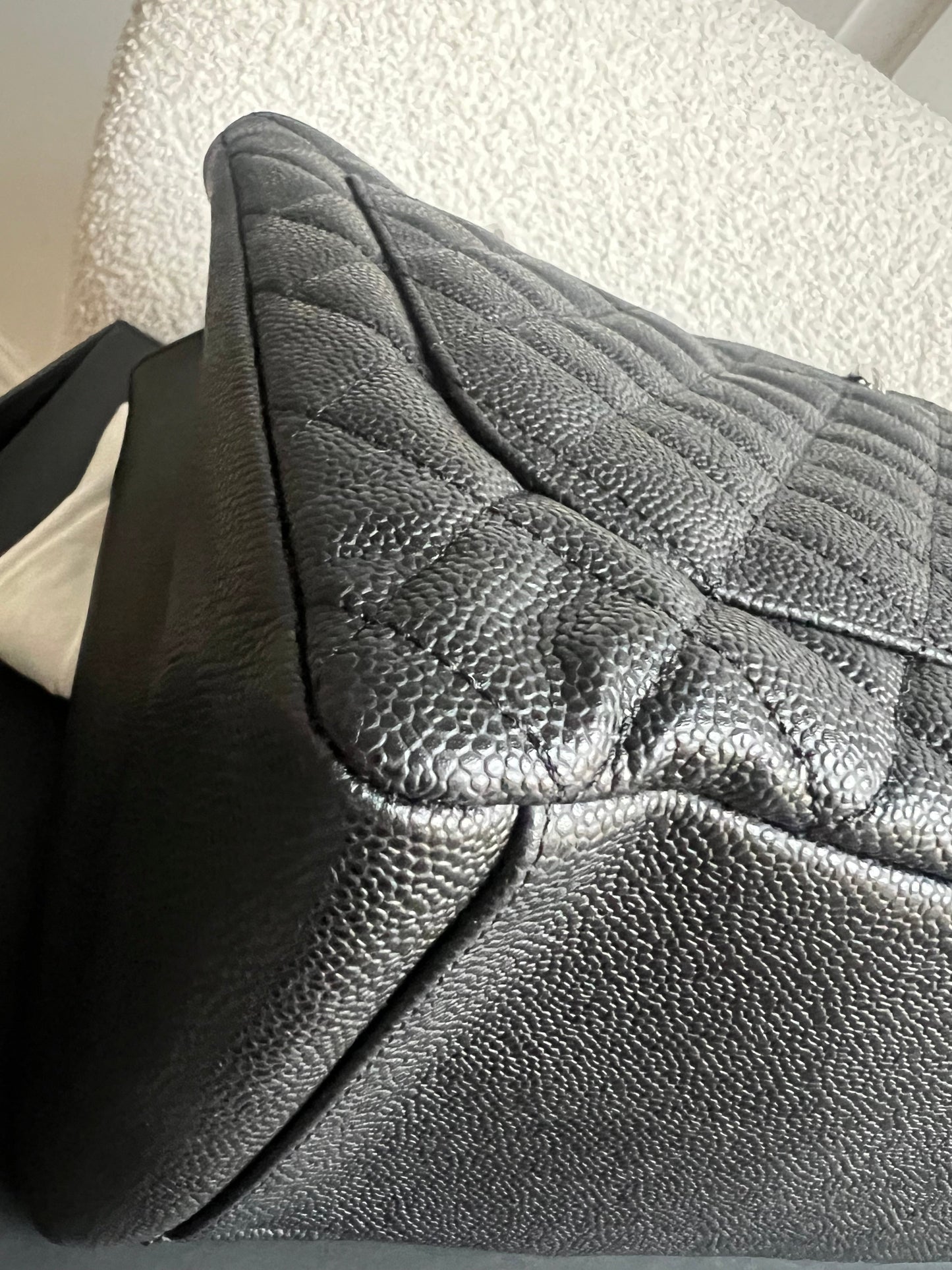 Chanel Black Caviar Grand Shopper Tote (GST) Silver Hardware