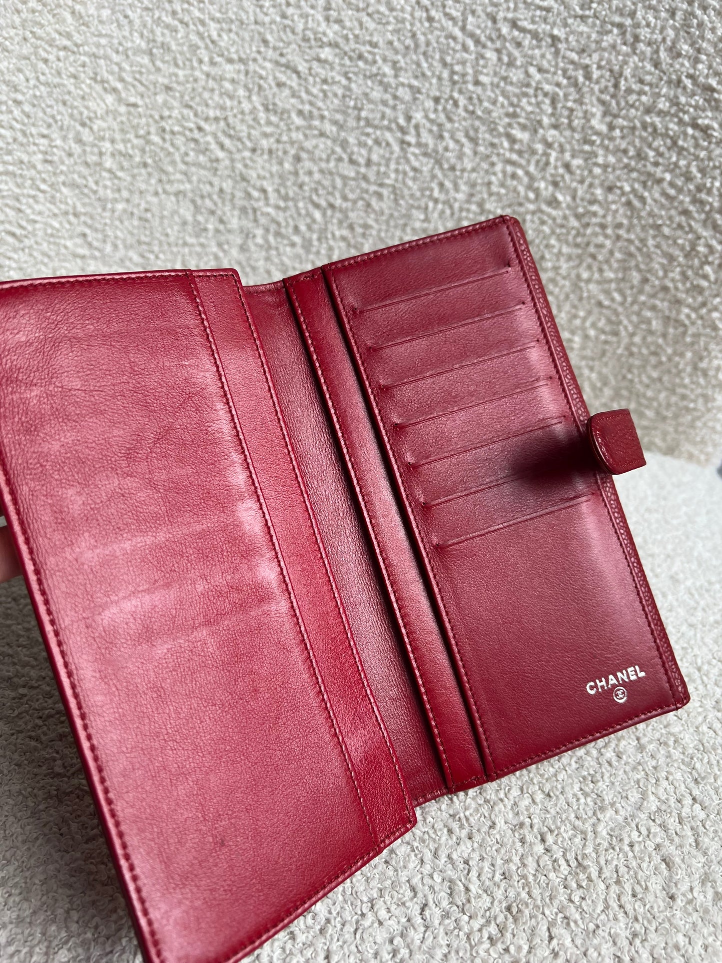 Chanel Red Caviar Timeless Large Flap Wallet