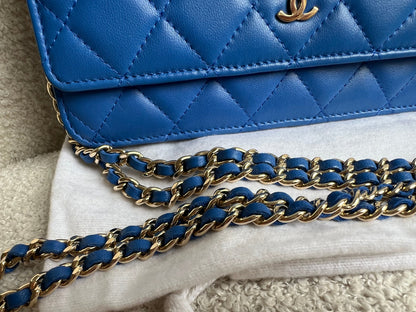 Chanel Blue Lambskin Wallet on Chain (RRP £2,930)