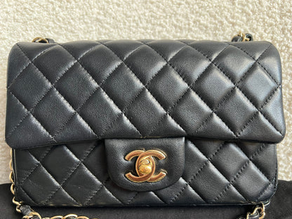 Chanel Mini Rectangular Classic Flap in Black Lambskin (RRP £4,390)