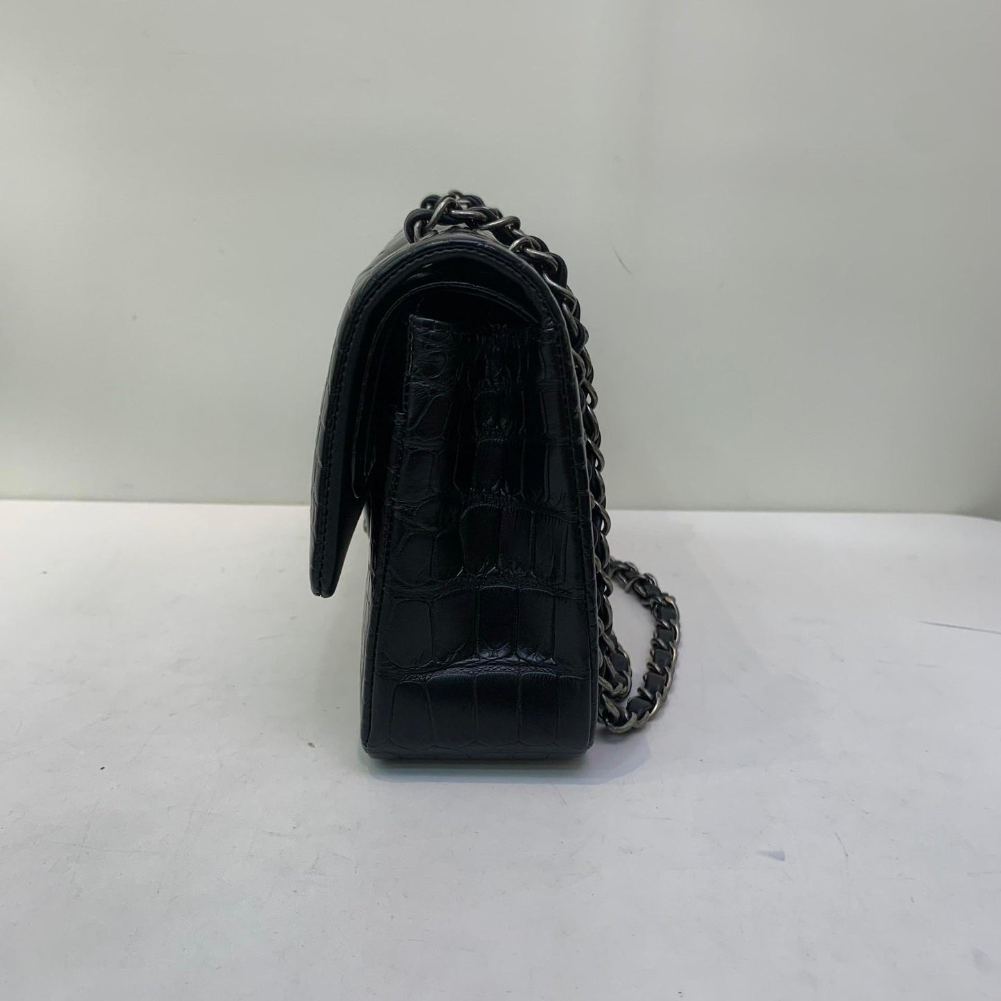 Chanel Black Alligator Medium Double Flap