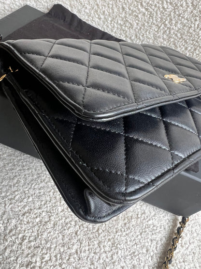 Chanel Wallet on Chain in Black Lambskin Gold Hardware (RRP £2,930)