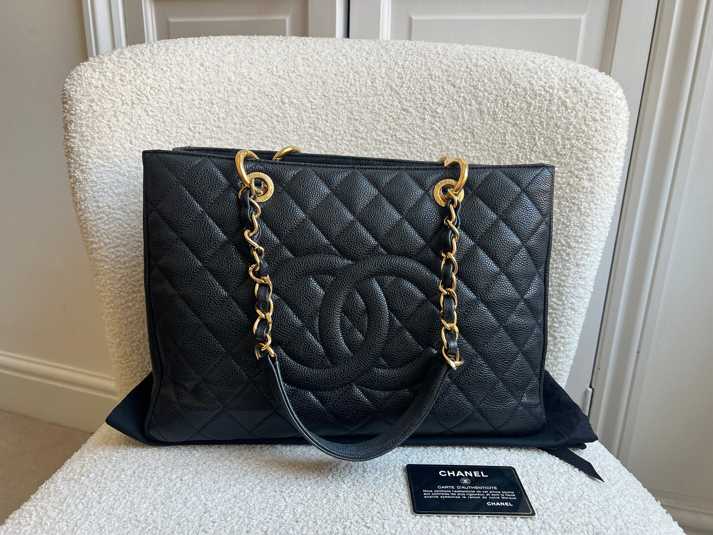 Chanel Black Caviar Grand Shopper Tote Gold Hardware (GST)