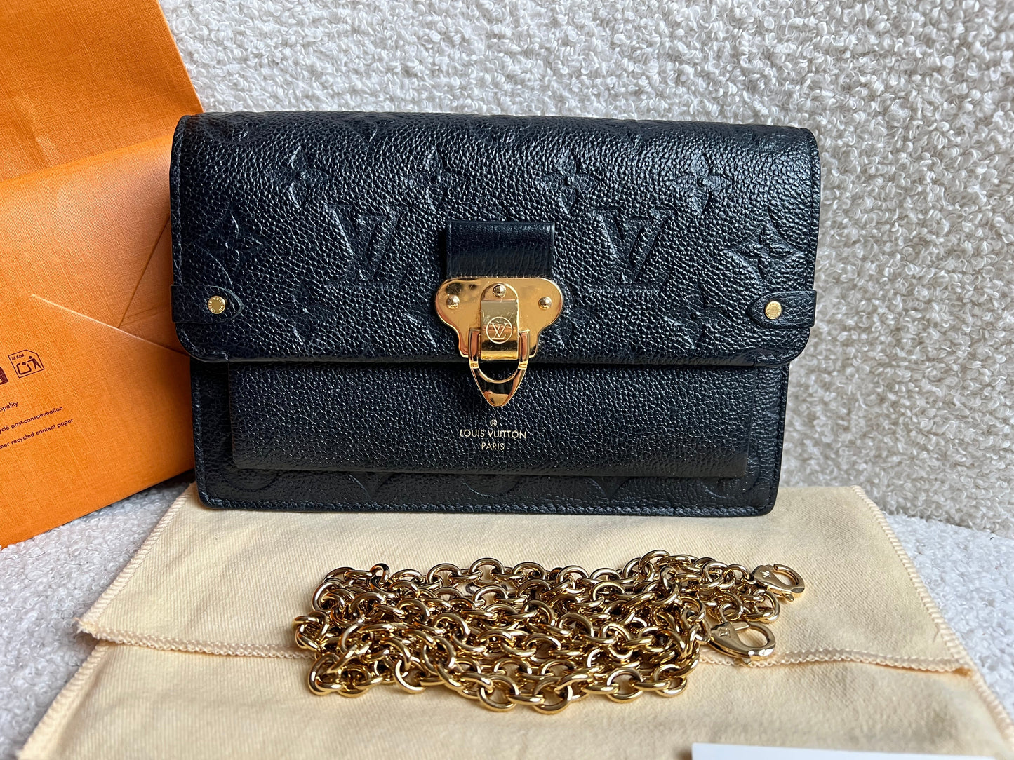Louis Vuitton Black Empreinte Vavin Chain Wallet (RRP £1430)