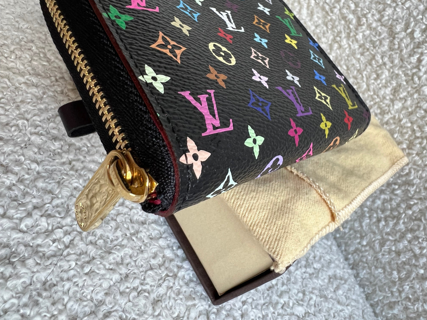 Louis Vuitton Zippy Coin Purse in Black Multicolore Monogram