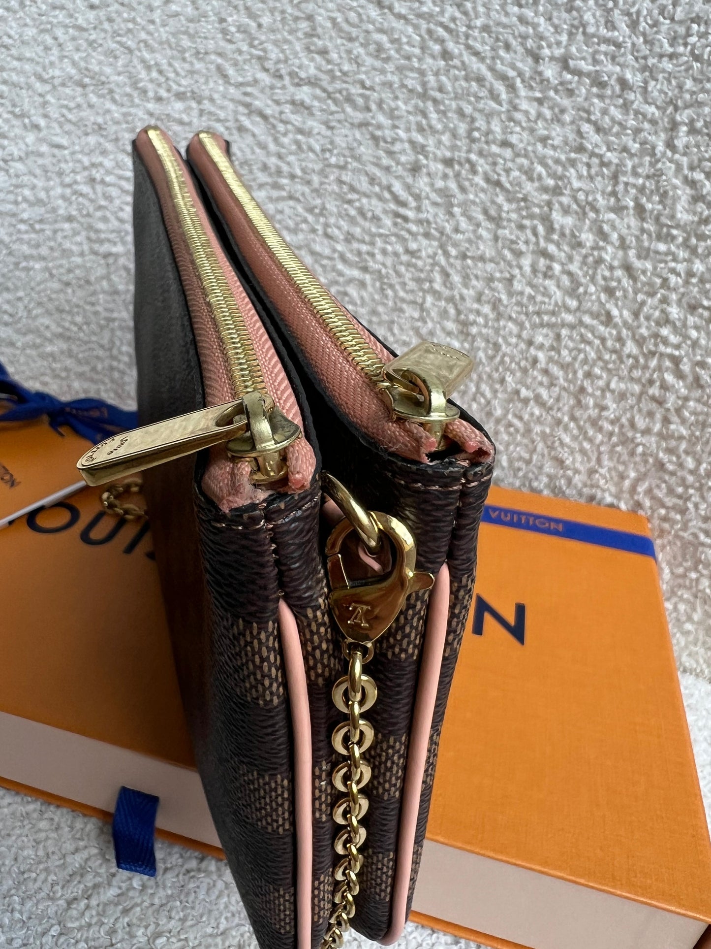 Louis Vuitton “LV” Double Pochette Damier Ebene