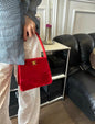 Chanel Rare Classic Velvet Red Kelly Bag Gold Plated Hardware