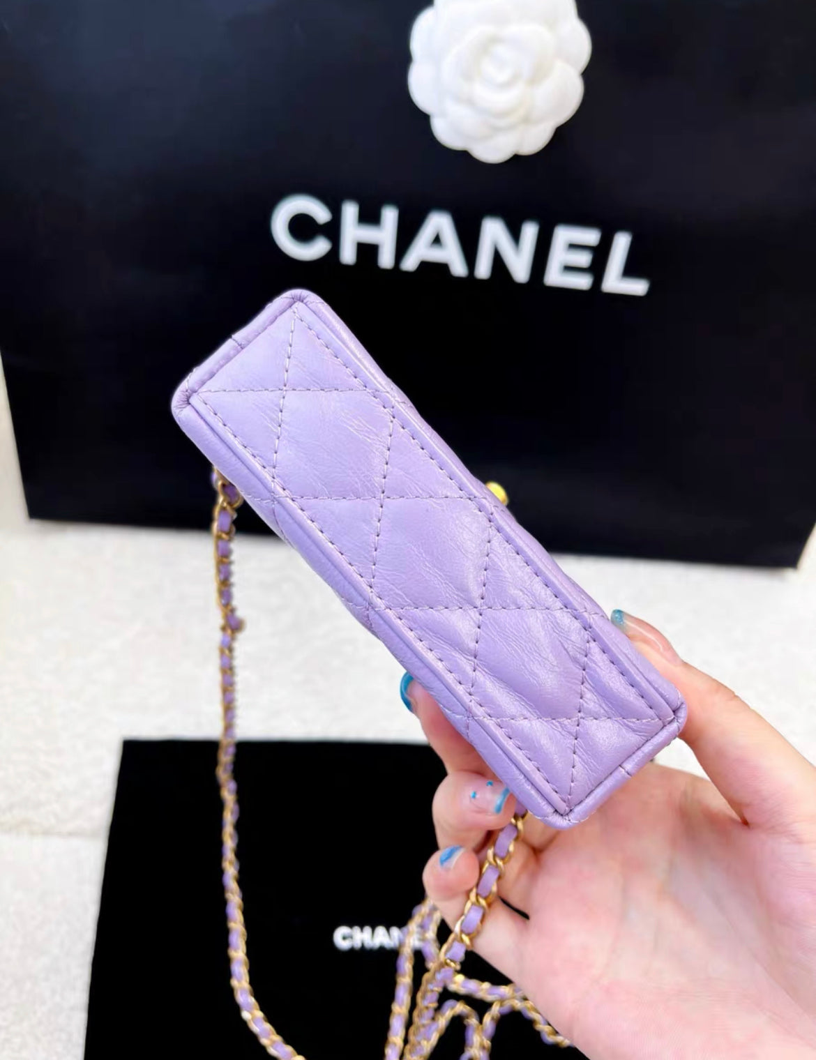 Chanel Kelly Calfskin Gold Shoulder Bag