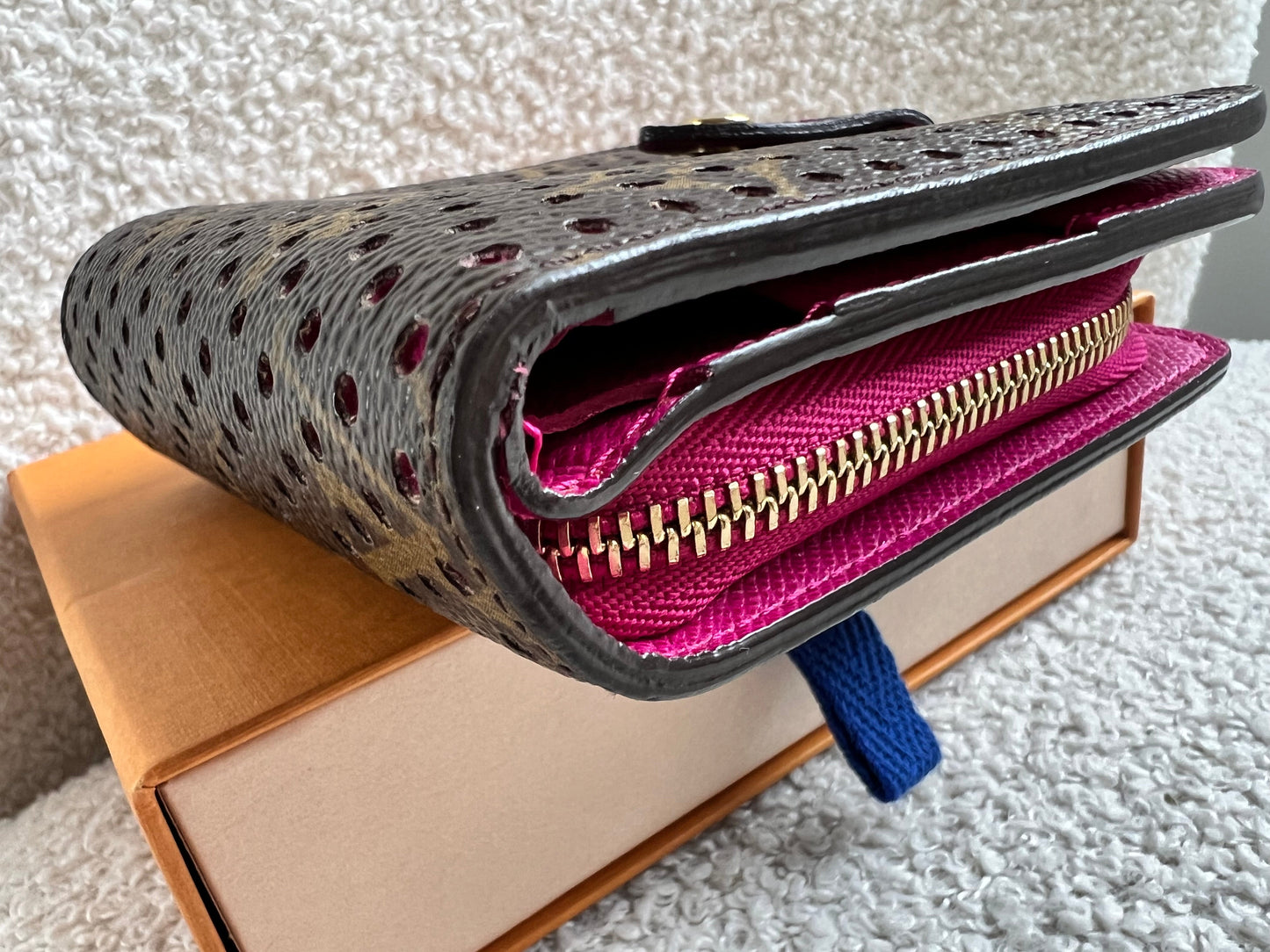 Louis Vuitton Perforated Monogram Fuchsia Compact Wallet