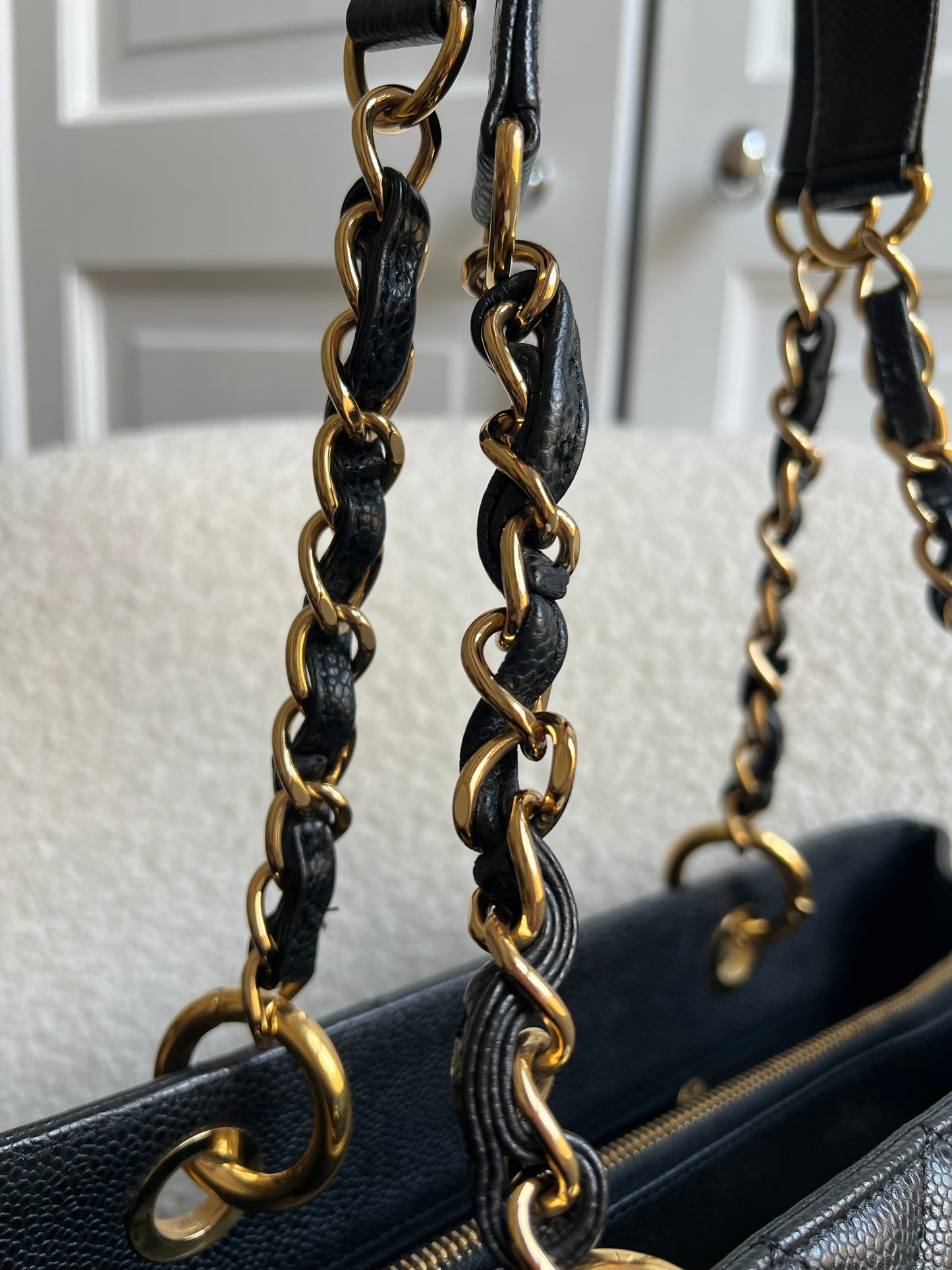 Chanel Black Caviar Grand Shopper Tote Gold Hardware (GST)