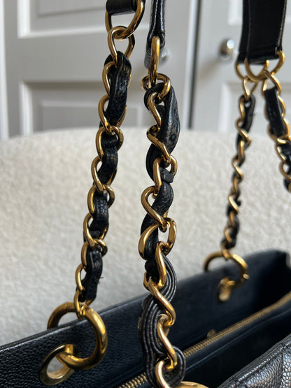 Chanel Black Caviar Grand Shopper Tote Gold Hardware (GST)