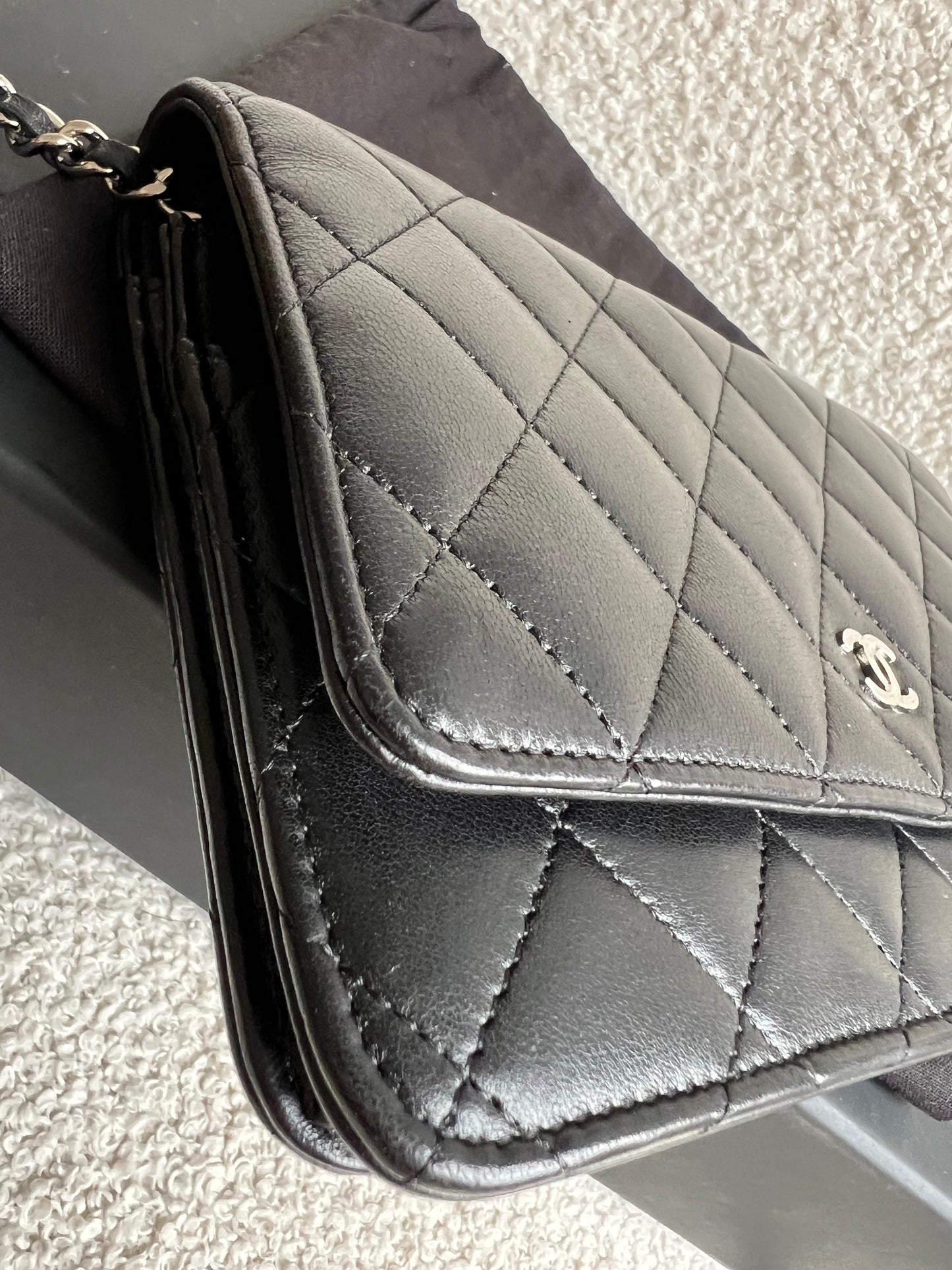 Chanel Wallet on Chain in Black Lambskin Silver Hardware (RRP £2,930)