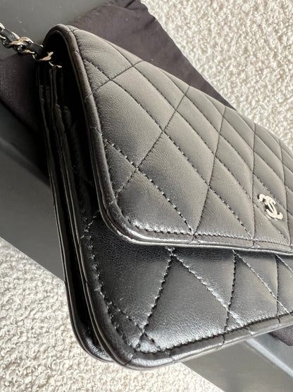 Chanel Wallet on Chain in Black Lambskin Silver Hardware (RRP £2,930)