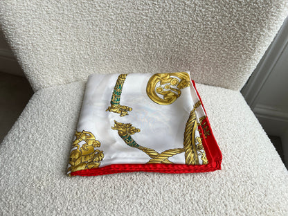 Hermès silk scarf "Les Cavaliers d'Or"