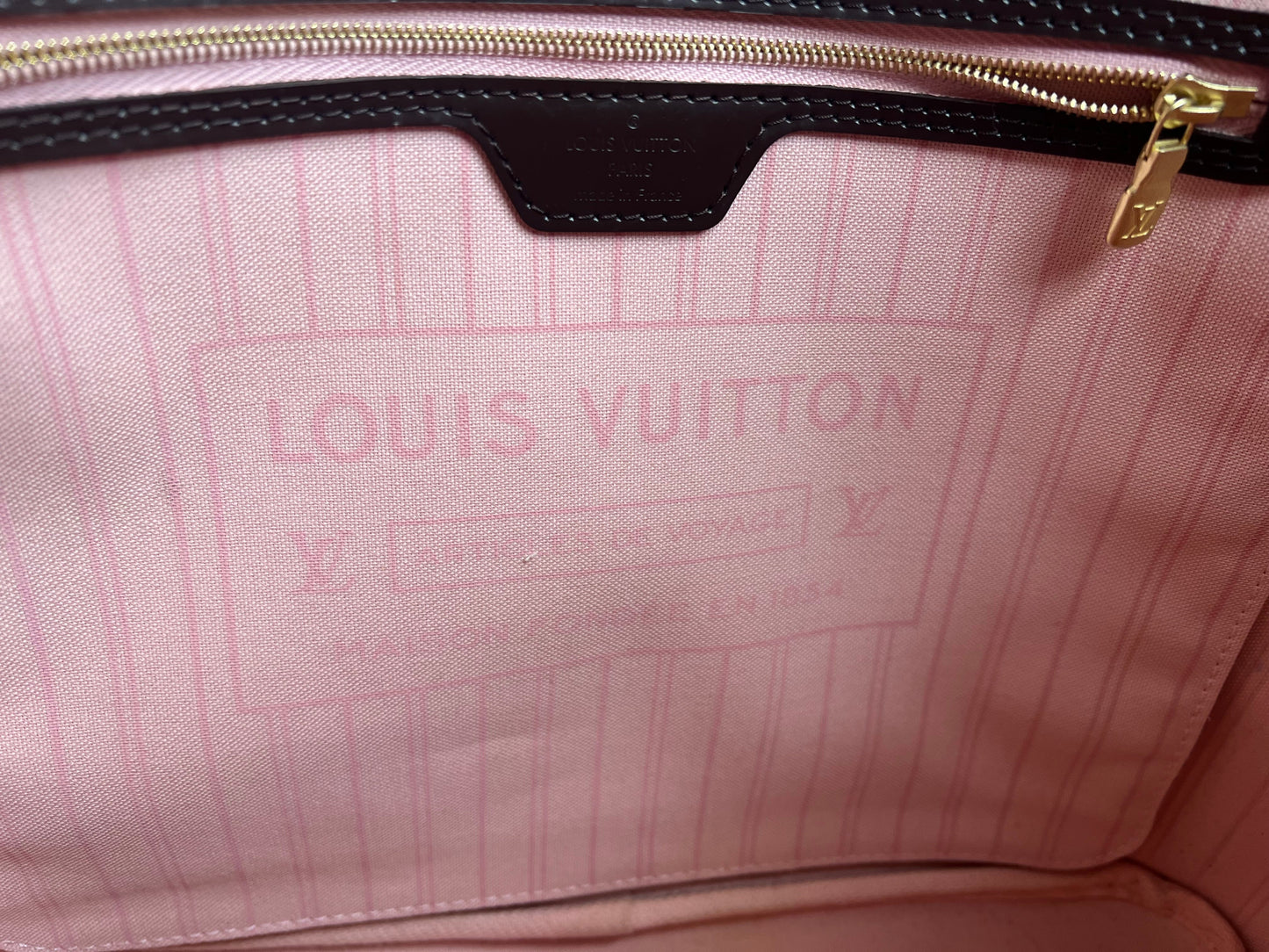 Louis Vuitton Neverfull MM Damier Ebene Rose Ballerine (RRP £1430)