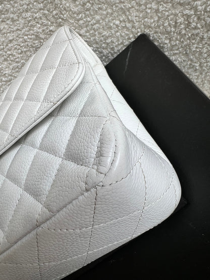 Chanel Medium Classic Flap in White Caviar (RRP £9090)