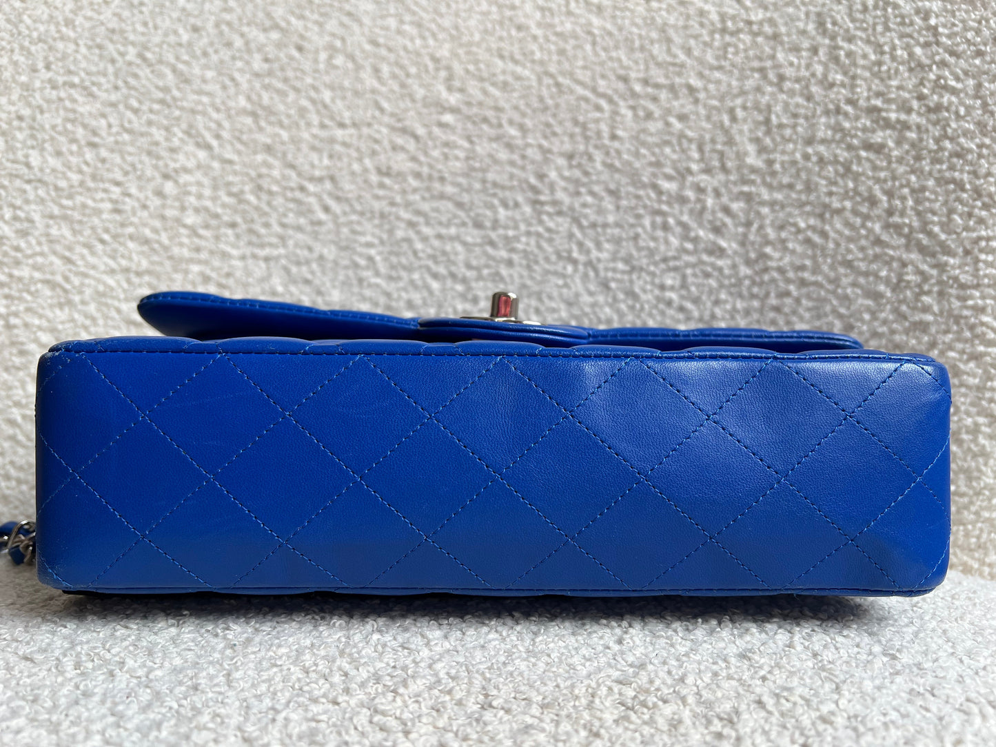 Chanel Medium Classic Flap in Cobalt Blue Lambskin with silver hardware (RRP £9090)
