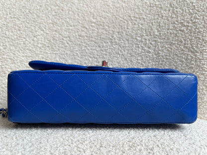 Chanel Medium Classic Flap in Cobalt Blue Lambskin with silver hardware (RRP £9090)