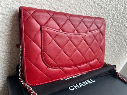 Chanel Red Lambskin Wallet on Chain (RRP £2,930)