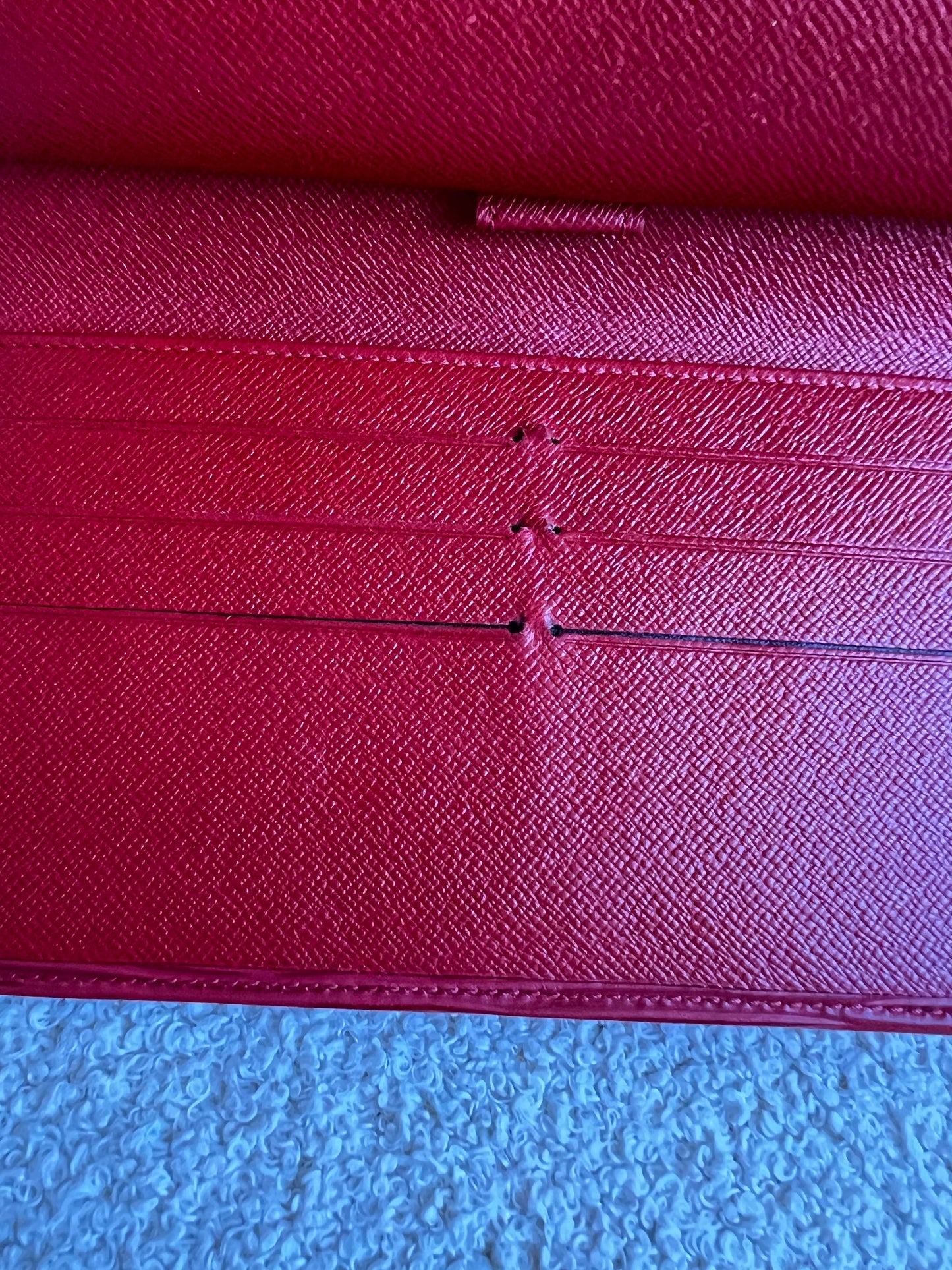 Louis Vuitton Sarah Continental Flap Wallet in Red Epi