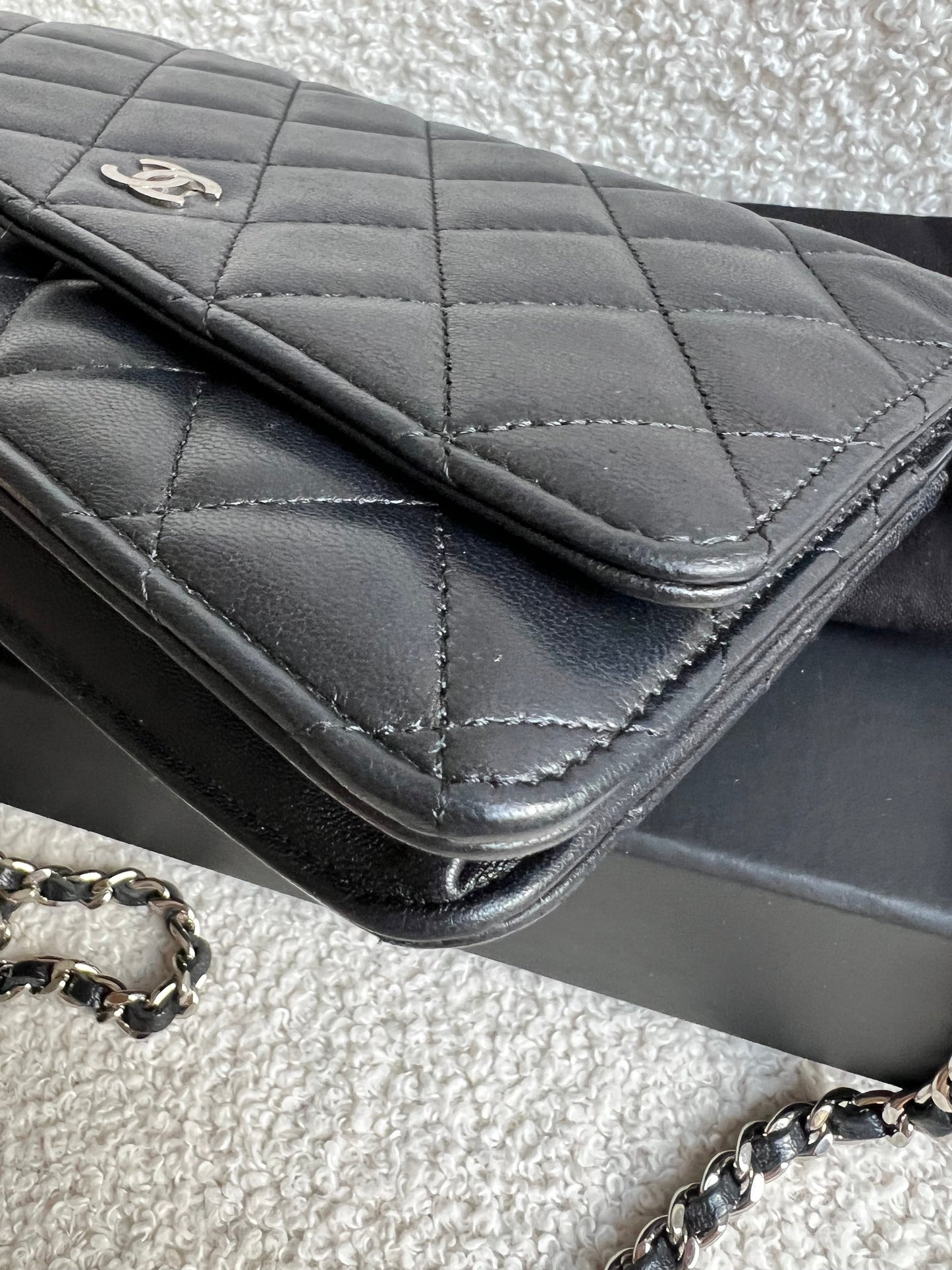 Chanel Wallet on Chain in Black Lambskin Silver Hardware (RRP £2,930)