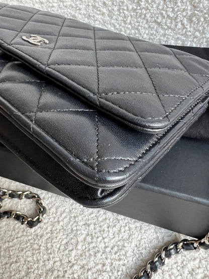 Chanel Wallet on Chain in Black Lambskin Silver Hardware (RRP £2,930)