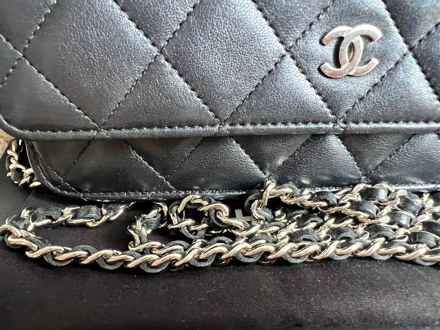Chanel Wallet on Chain in Black Lambskin Silver Hardware (RRP £2,930)