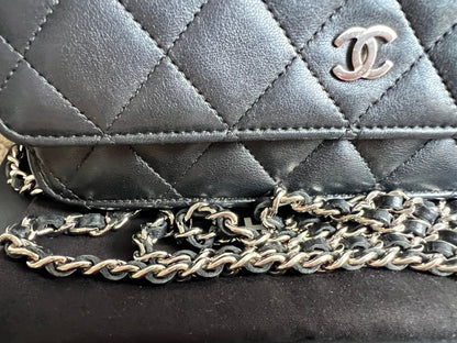 Chanel Wallet on Chain in Black Lambskin Silver Hardware (RRP £2,930)
