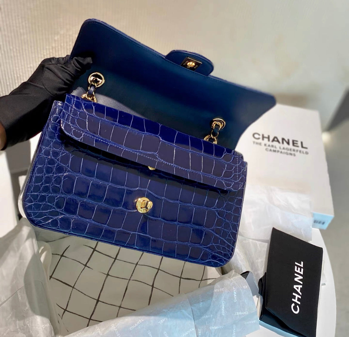 Chanel Classic Flap Leather Gold Shoulder Bag