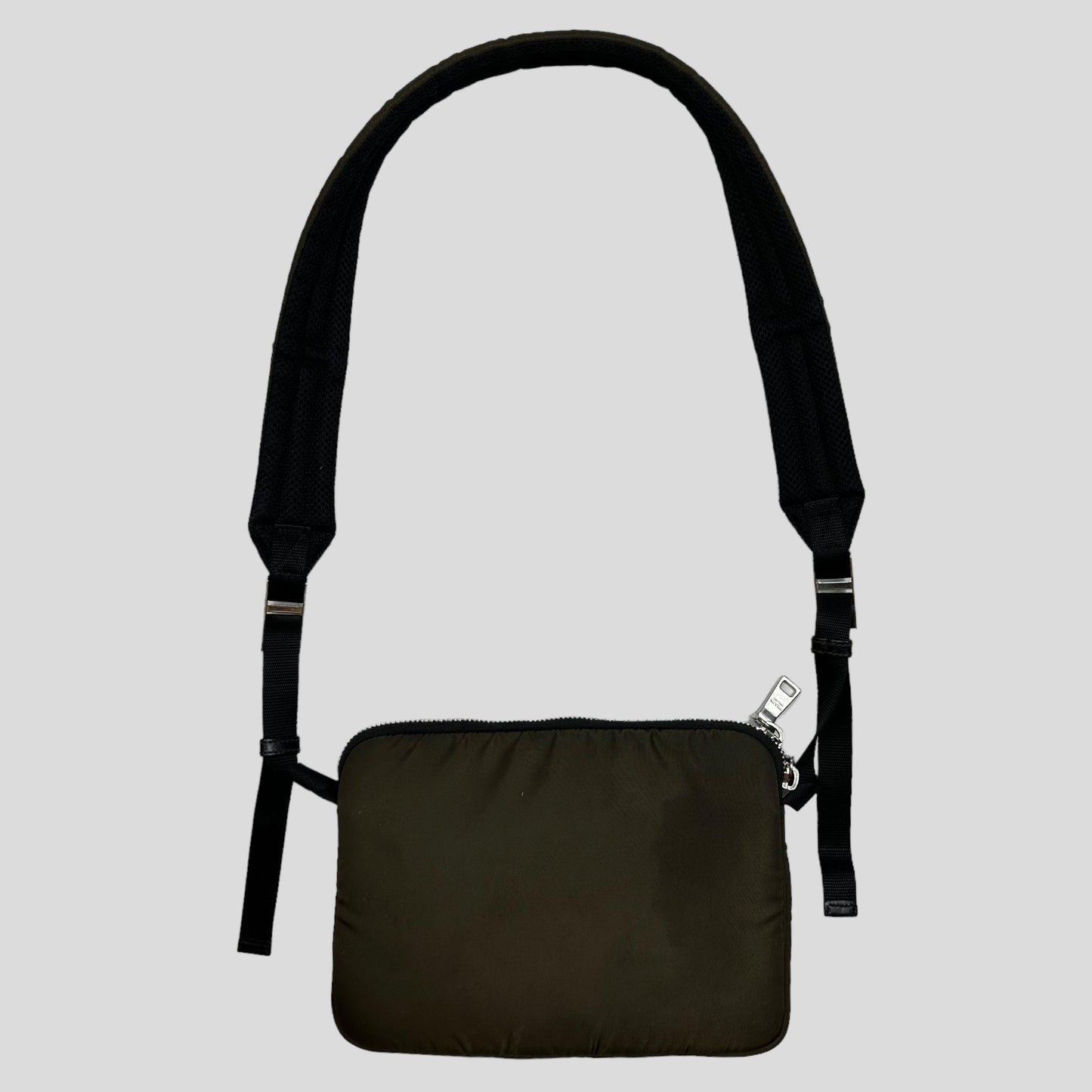 Prada 2018 Rubber Race Logo Bandoliera Crossbody Pocket Bag + Cards