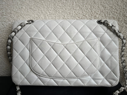 Chanel Medium Classic Flap in White Caviar (RRP £9090)