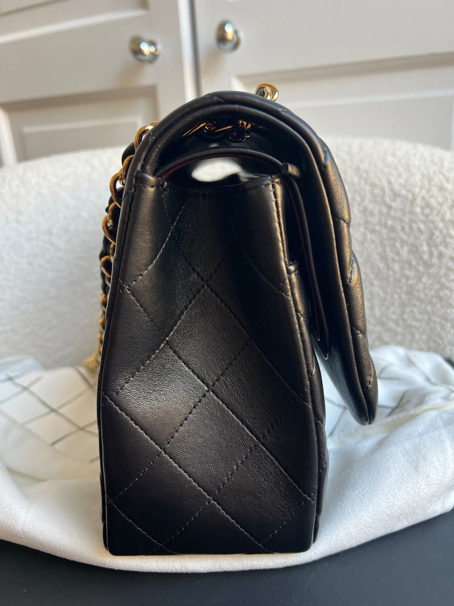 Chanel Jumbo Classic Flap in Black Lambskin Gold Hardware (RRP £9,830)