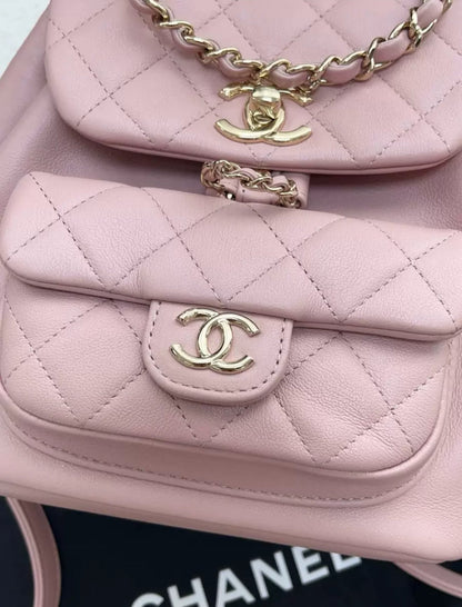 Chanel 24P Pink Backpack Gold Hardware