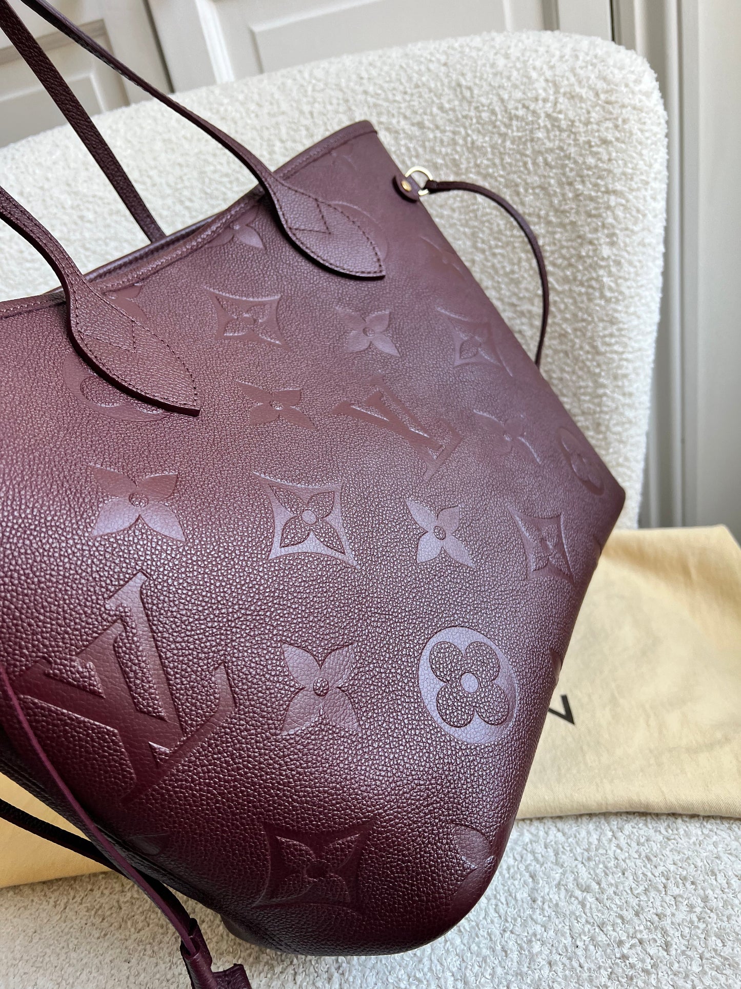 Louis Vuitton Neverfull MM Wine Empreinte (RRP £1,970)